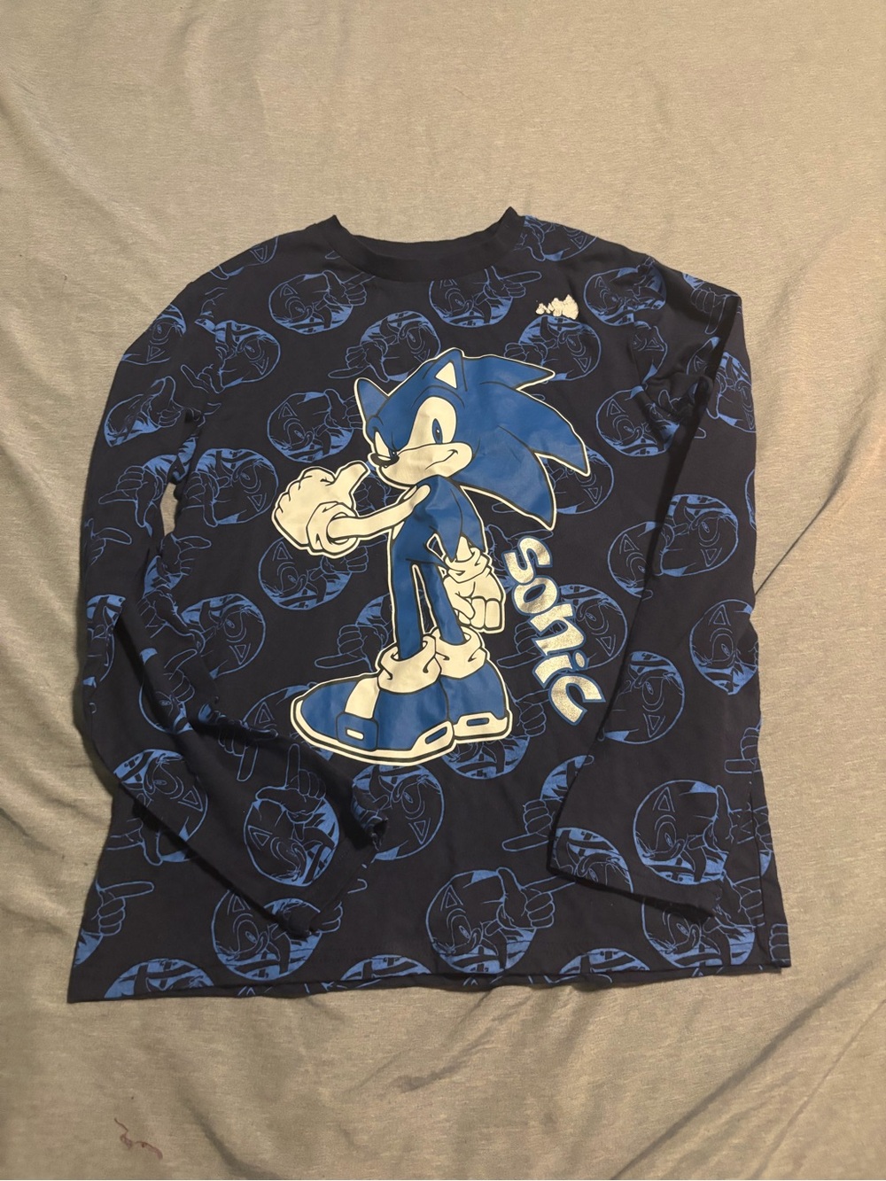 Sonic Graphic Long Sleeve Tee - Navy Blue